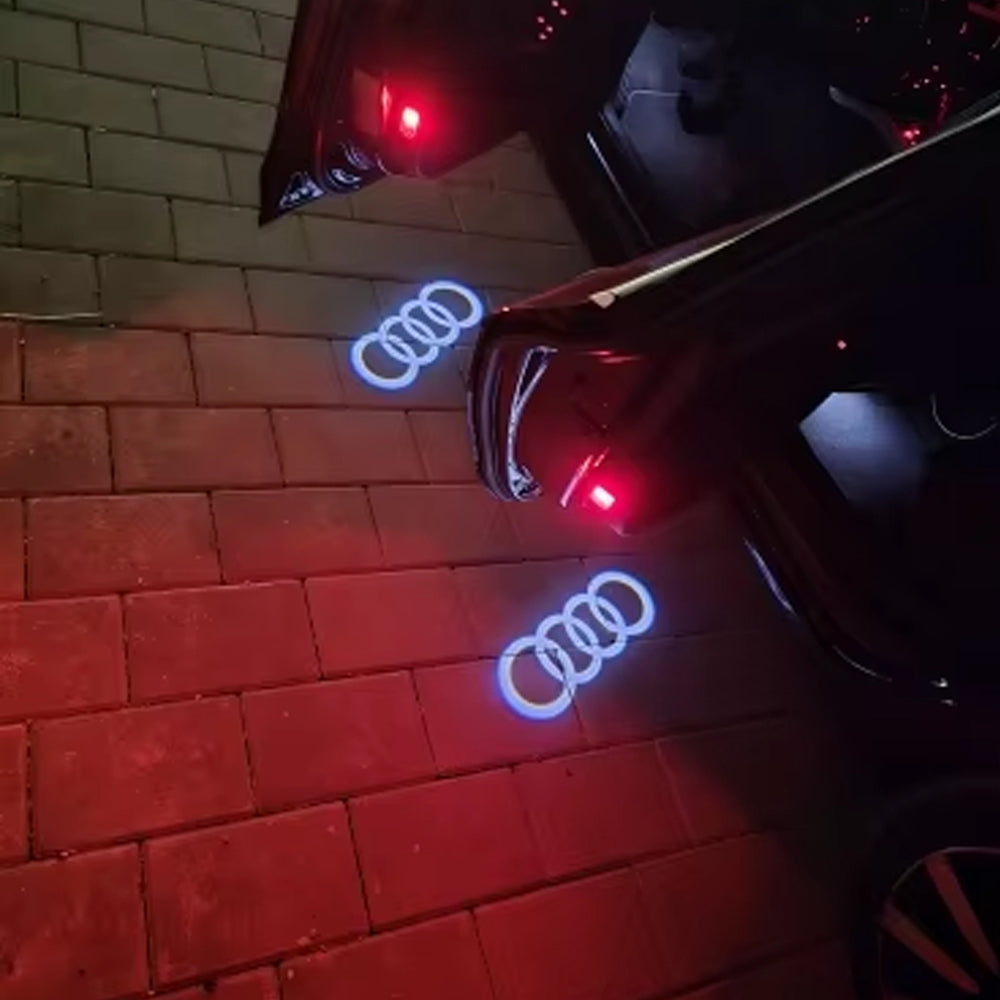 2 x Audi LED Car Door Light Welcome Light Laser Projector Lamp with Audi logo 1