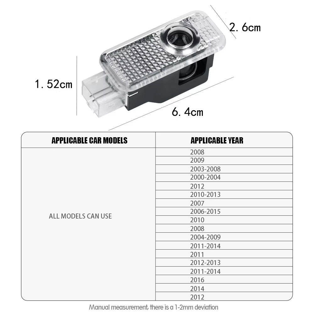 2 x Audi LED Car Door Light Welcome Light Laser Projector Lamp with Audi S6 logo