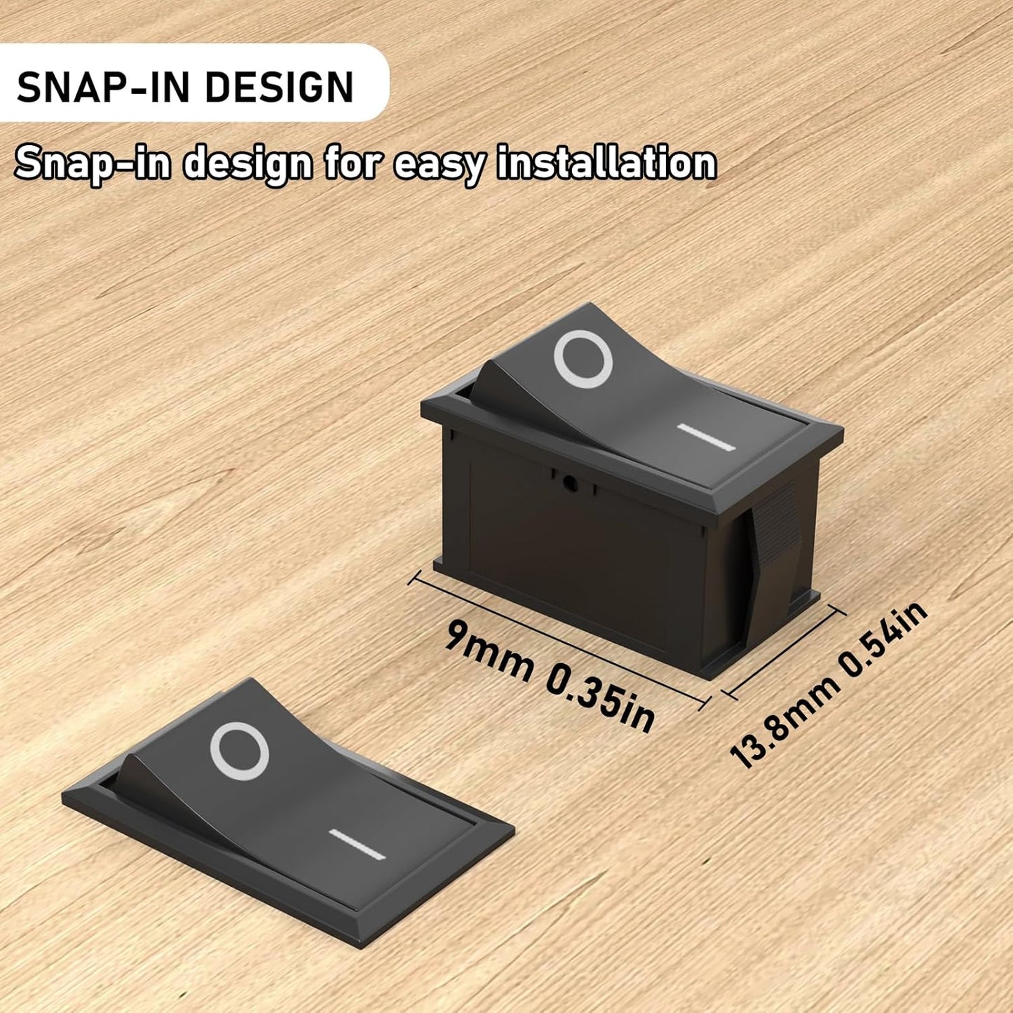 10 x Black Rocker Switches 10x15mm ON/OFF 3 Pin SPST Panel Mini Rocker Switches