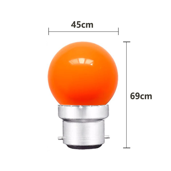 50 x Orange 12v B22 1W LED Bubble Globe Frosted Orange Lens sign party (50pcs)