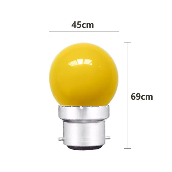 50 x Yellow 12v B22 1W LED Bubble Globe Frosted Yellow Lens sign party (50pcs)