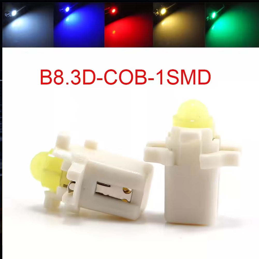 10 x Blue T5 Cap B8.3D COB LED Instrument Light Twist and Lock LED Dash Light