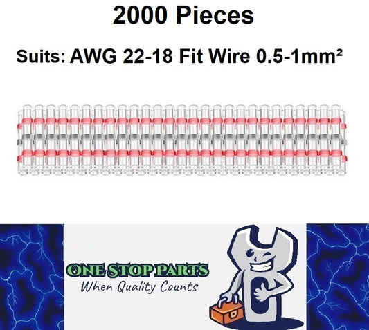 2000 x Red Waterproof Heat shrink Wire Connectors Solder Insulated Join 2000pcs