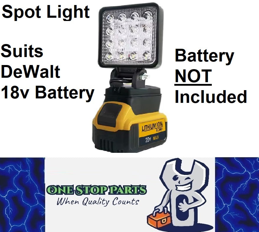 Spot light with on/off switch for Dewalt 18v Battery Super Bright Spot Light 1pc