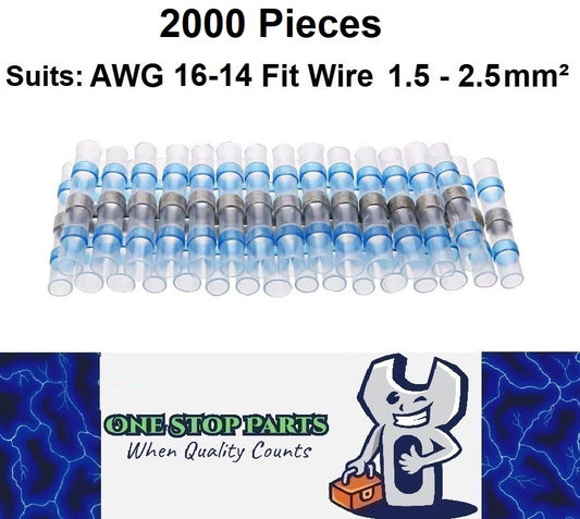 2000 x Blue Waterproof Heat shrink Wire Connectors Solder Insulated Join 2000pcs