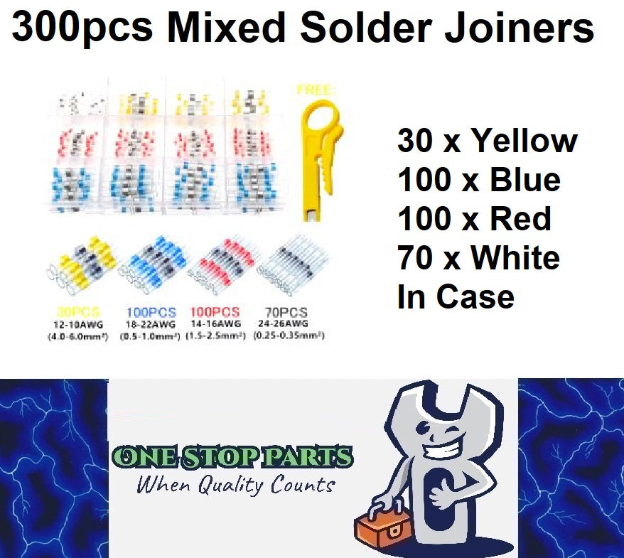 300pcs Electrical Waterproof Seal Heat Shrink Solder Sleeve Wire Connectors