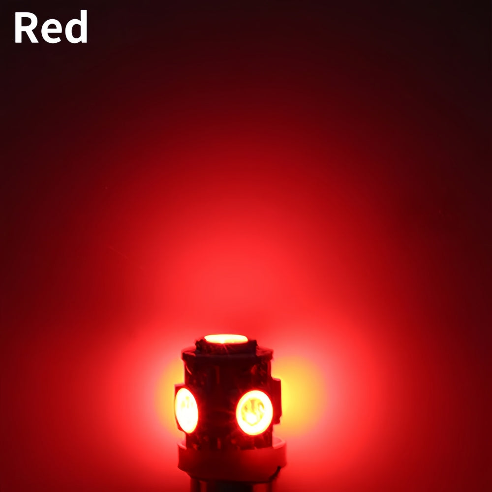 10 x BA9S RED 12V 5SMD 360 DEGREE LIGHT 88LM IDEAL FOR PARKERS OR DASH 10pcs