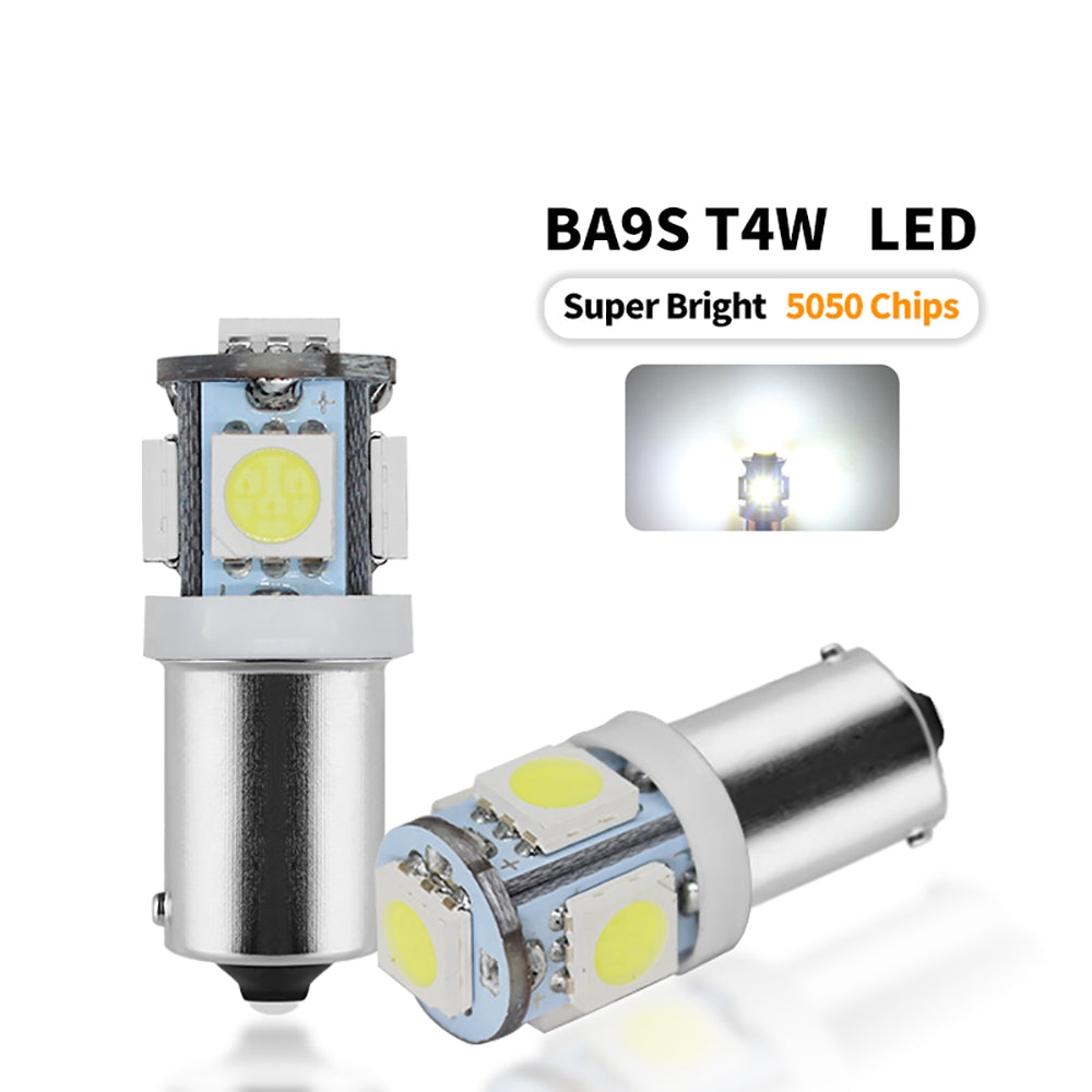 10 x BA9S WHITE 12V 5SMD 360 DEGREE LIGHT 88LM IDEAL FOR PARKERS OR DASH
