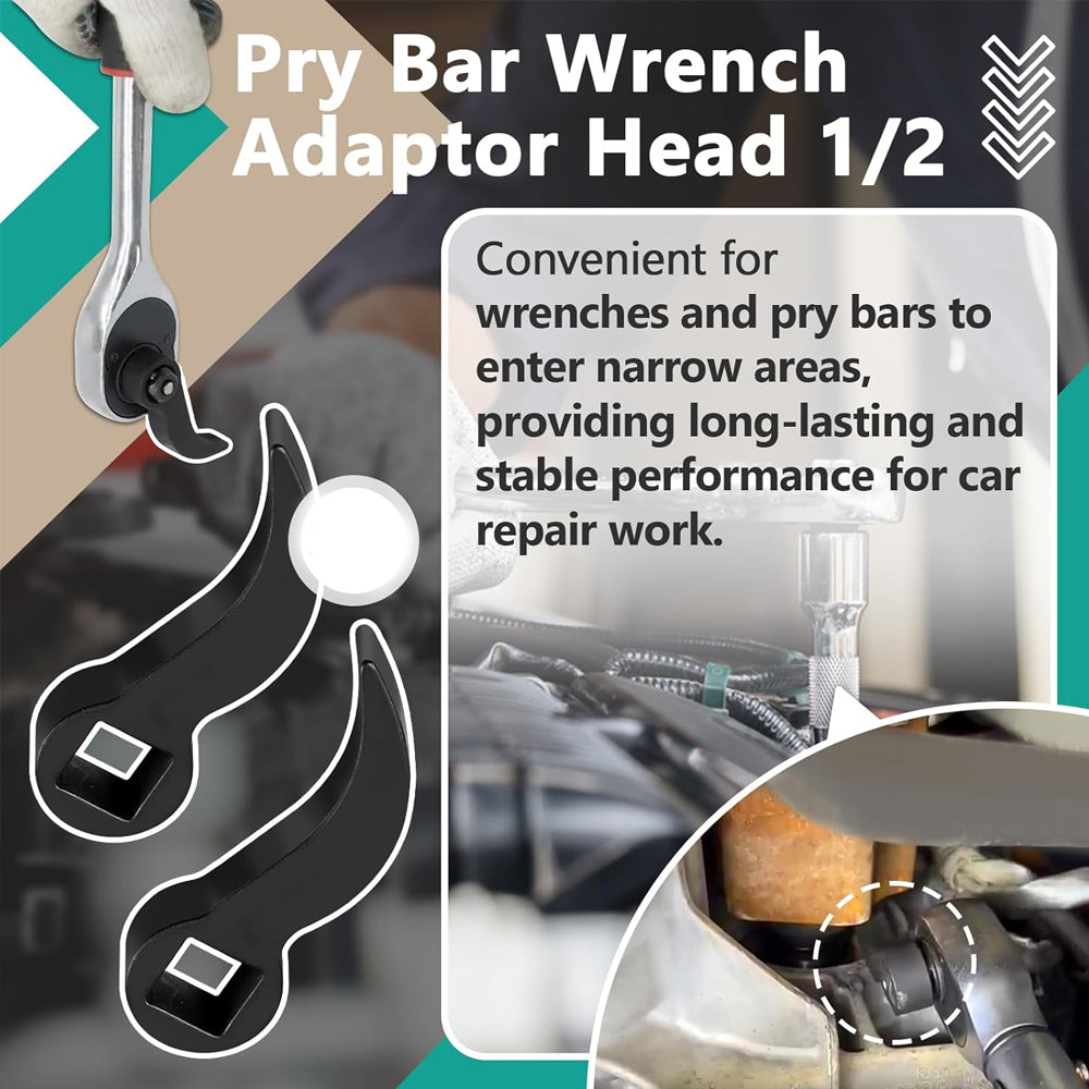 1x Pry Bar Wrench Square Crowbar Adapter Head Fit 12.7mm Ratchet Axle Car Repair