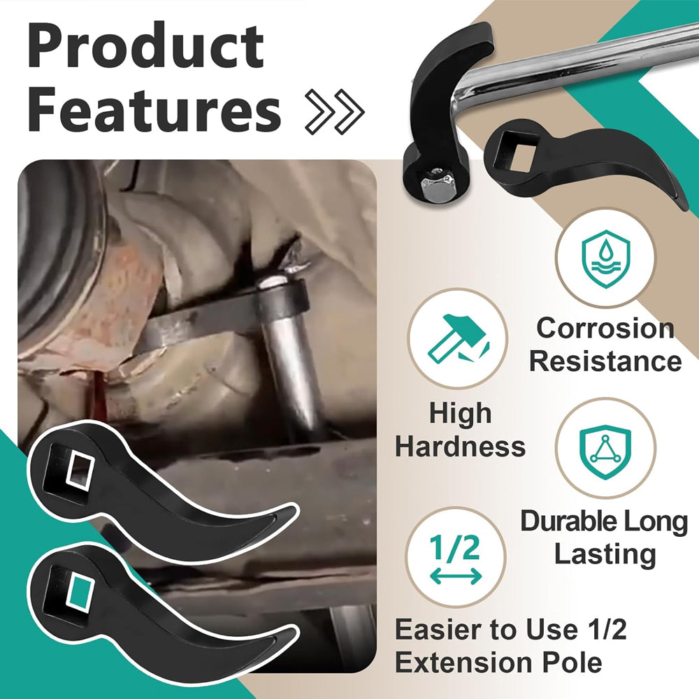 2x Pry Bar Wrench Square Crowbar Adapter Head Fit 12.7mm Ratchet Axle Car Repair