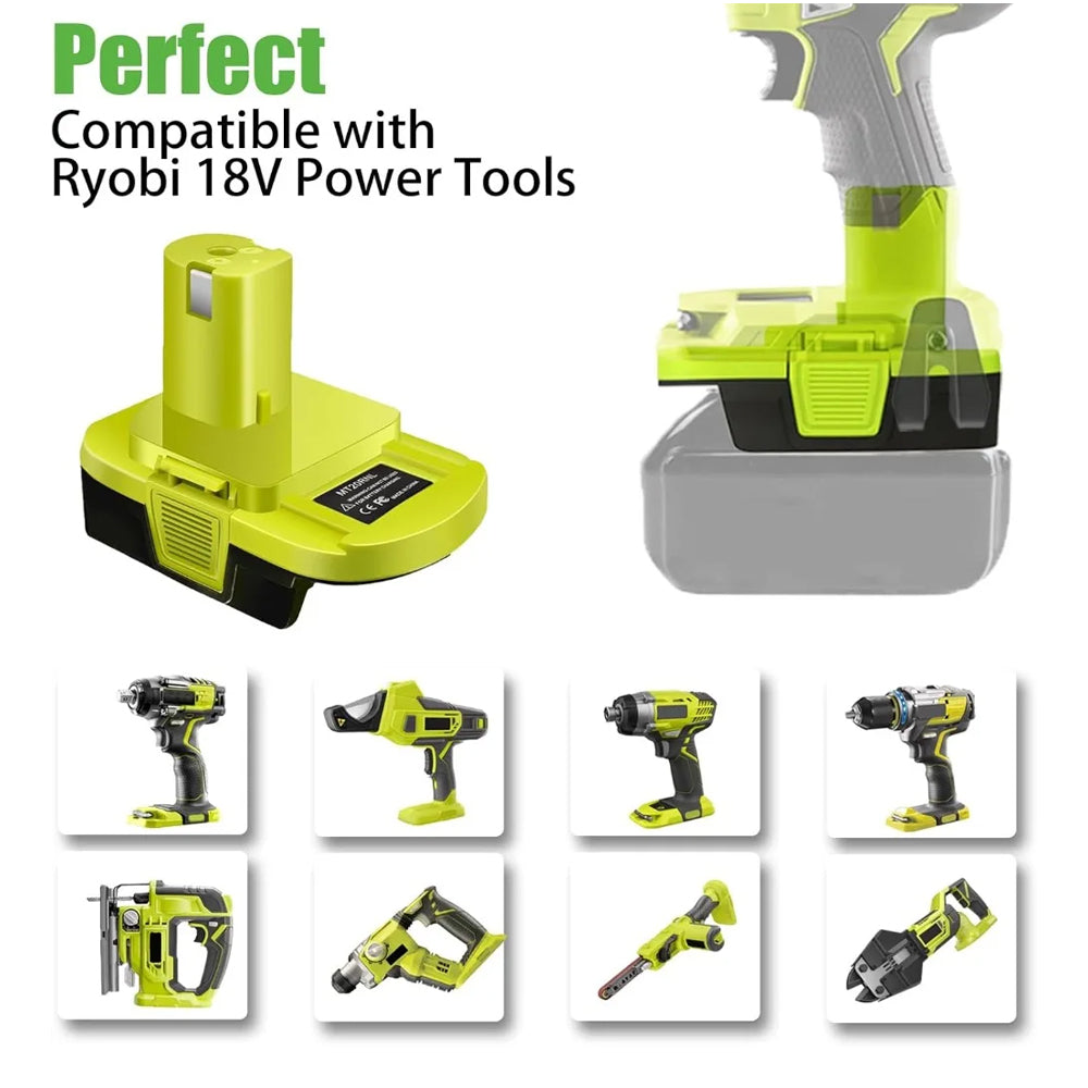 Battery Adapter Converts Makita 18V Battery to Fit for Ryobi 18V Tools