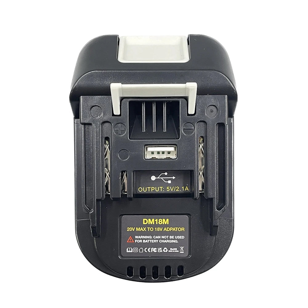 Battery Adapter Converts Dewalt 20V Milwaukee M18 Battery to Fit Makita 18V Tool