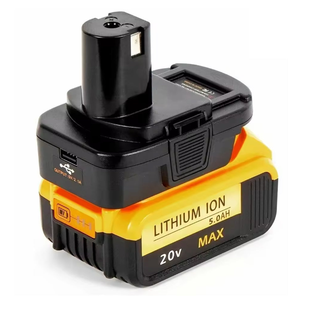 Battery Adapter Converts Dewalt 20V Milwaukee M18 Battery to Fit Ryobi 18V Tools