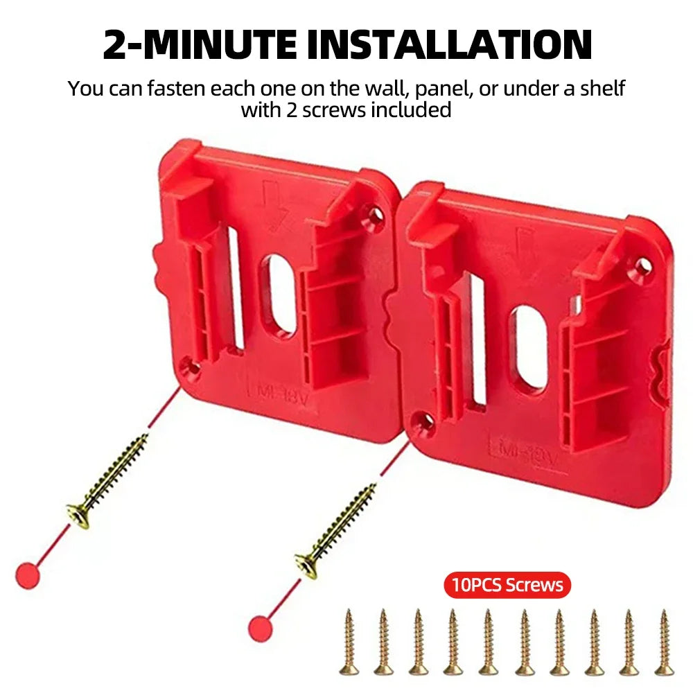 1 x Battery Holder Wall Mount Battery Storage Dock for Milwaukee M18 18V Battery