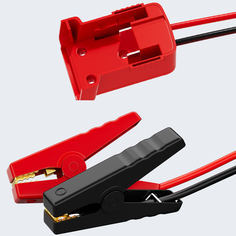 Battery Jumper Starter 1.8M Cable with Clamps to Milwaukee M18 Battery Adapter