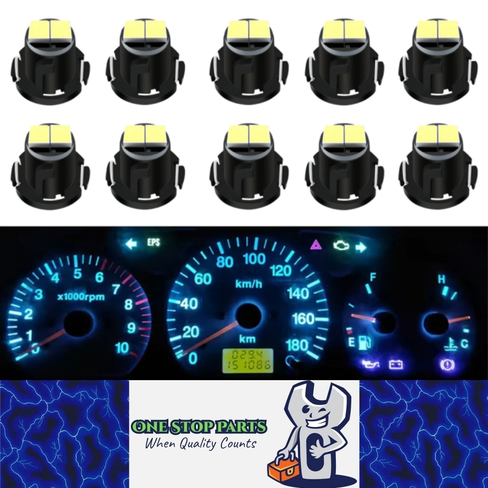 10 x T3 Neo 8mm 2x2016smd 400lm 12v Crystal Blue Dash illumination LEDs Ice Blue
