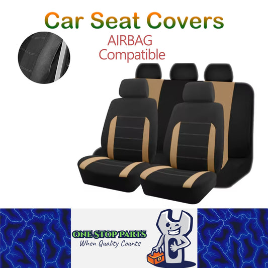 5 Seats Beige Car Seat Covers Universal Size Fit For Most Car SUV Truck Van