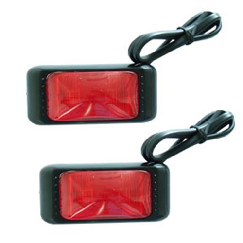 PAIR RED LED REAR MARKER LIGHTS TRAILER TRUCK CARAVAN MULTI VOLT ADR (2)