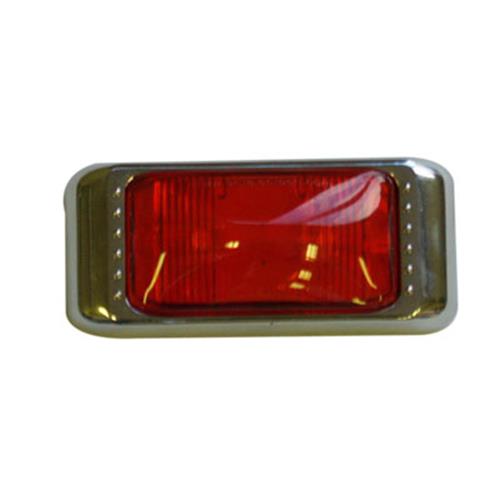 10 X LED LARGE RED MARKER LIGHTS LAMPS WITH CHROME BODY SURROUNDS (10PCS)
