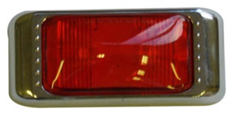 2 x LARGE SERIES RED LED MARKER LIGHTS LAMPS 10-30v WITH CHROME BODY (2pcs)