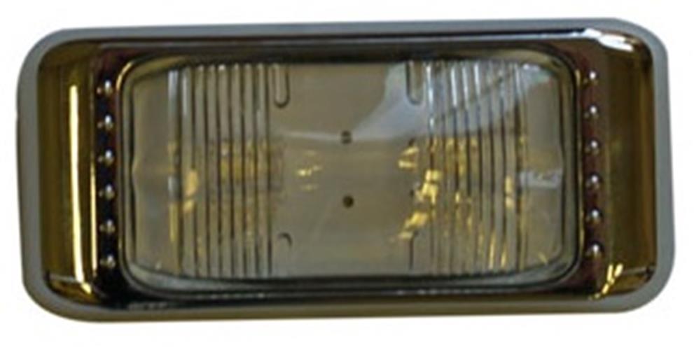 10 X LARGE WHITE LED MARKER LIGHTS LAMPS WITH CHROME SURROUNDS (10PCS)