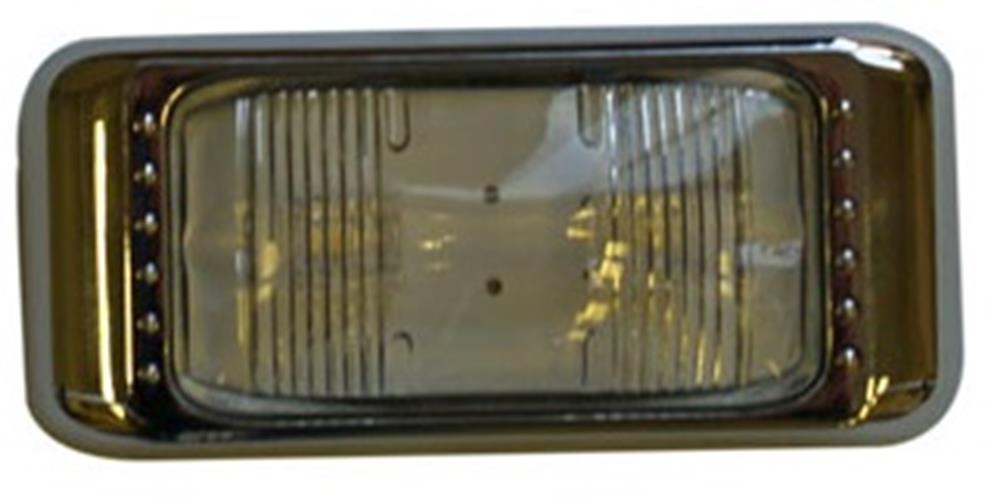 2 X LARGE SERIES WHITE LED MARKER LIGHTS LAMPS WITH CHROME SURROUNDS BODY (2PCS)