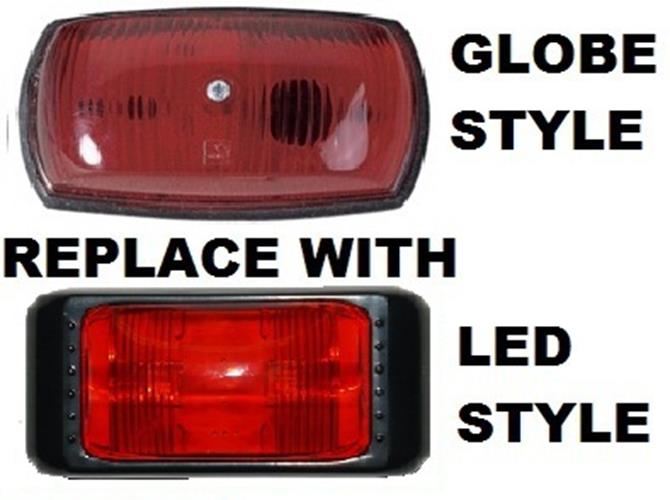 2 LARGE SERIES RED LED MARKER LIGHTS LAMPS M/Volt 10-30v ADR 5yr Warranty (2)