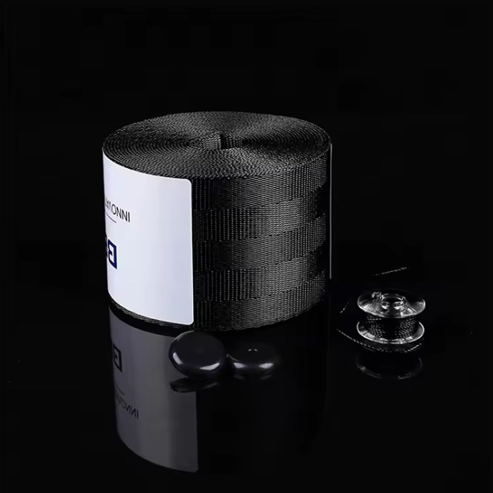 4x 3.6M Black Strengthen Car Seat Belt Webbing Fabric Racing Car Safety Seatbelt