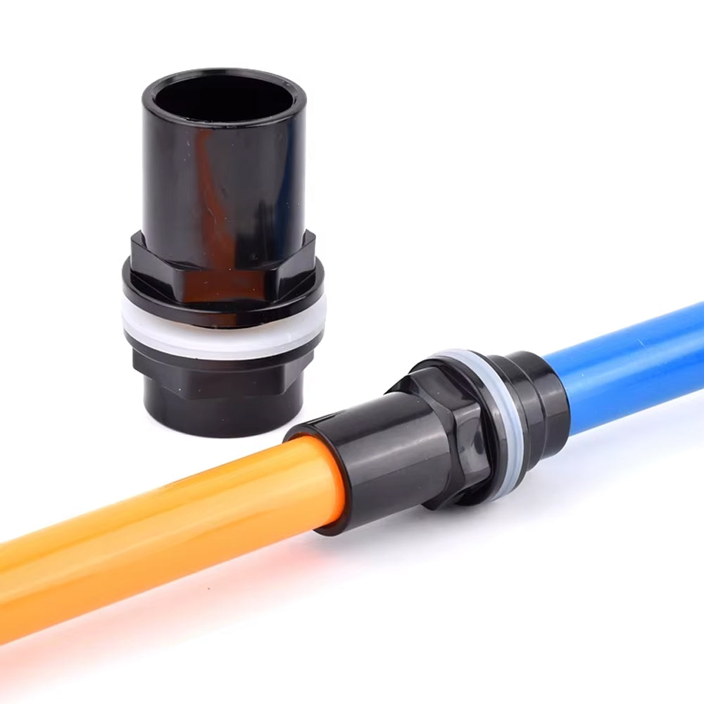ID32mm Black PVC Aquarium Connector Fish Tank Drainage Straight Joint Pipe