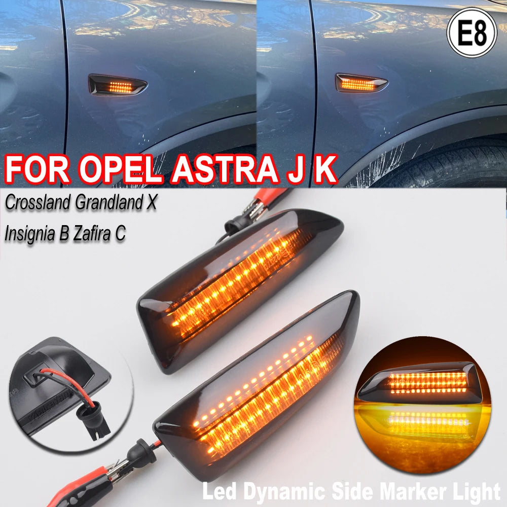 2 x Dynamic LED Side Marker Light Signal Lamp for Opel Astra J K Zafira Insignia
