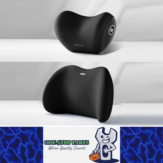 1 Set Black Car Neck Pillow and Lumbar Support Memory Foam Cushion Soft &Durable