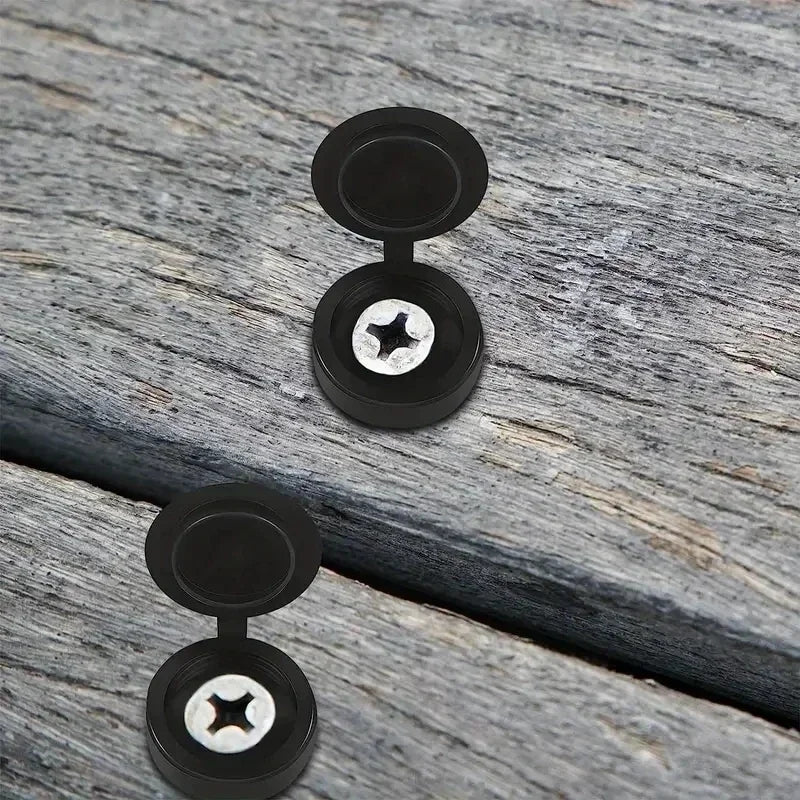 1000 x Black screw covers Bulk Screw Cap Covers with Lid (1000pcs)