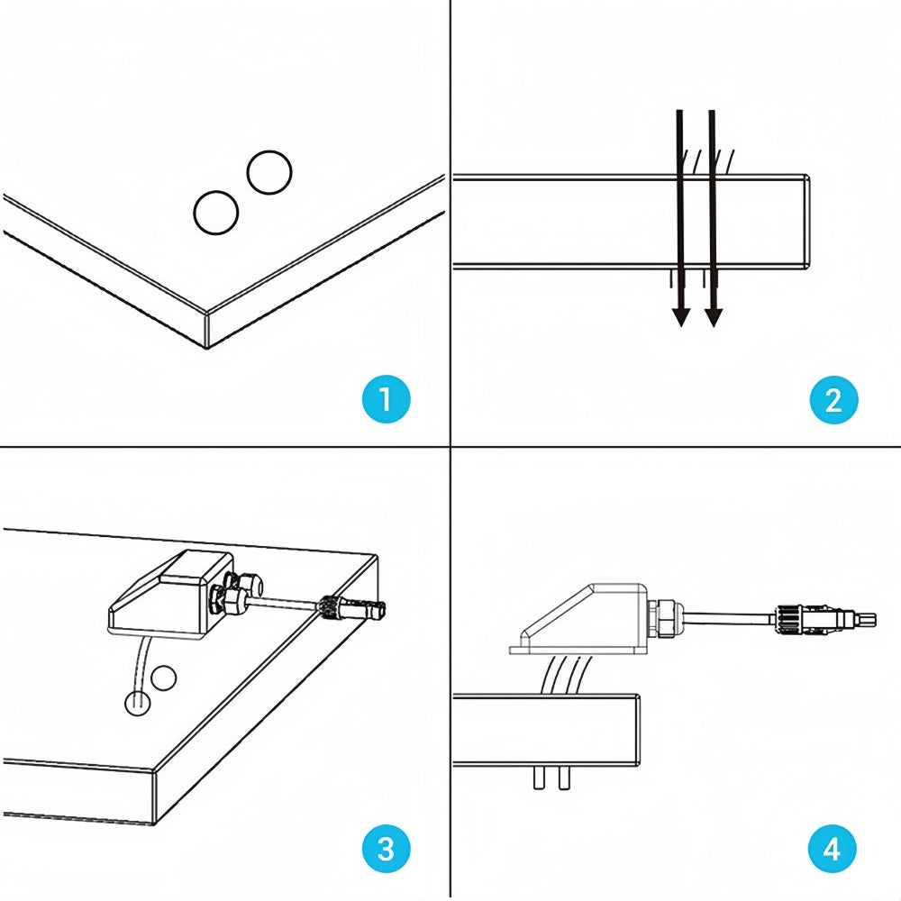 Black Waterproof Solar Panel Junction Box Ideal for Roof of Caravan (1pc)