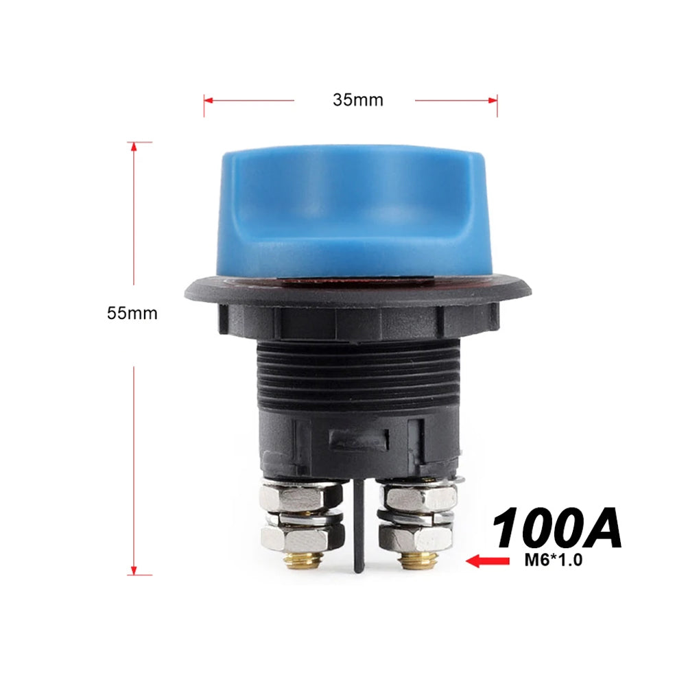 Blue 12V-24V 100Amp Heavy Duty Isolator Switch 35mm for Cars Boats 4wd 100 Amp