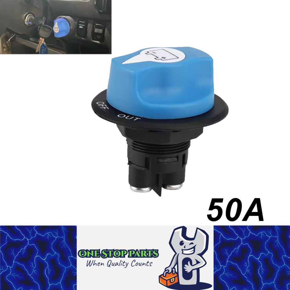 Blue 12V-24V 50Amp Heavy Duty Isolator Switch 35mm for Cars Boats 4wd 50 Amp