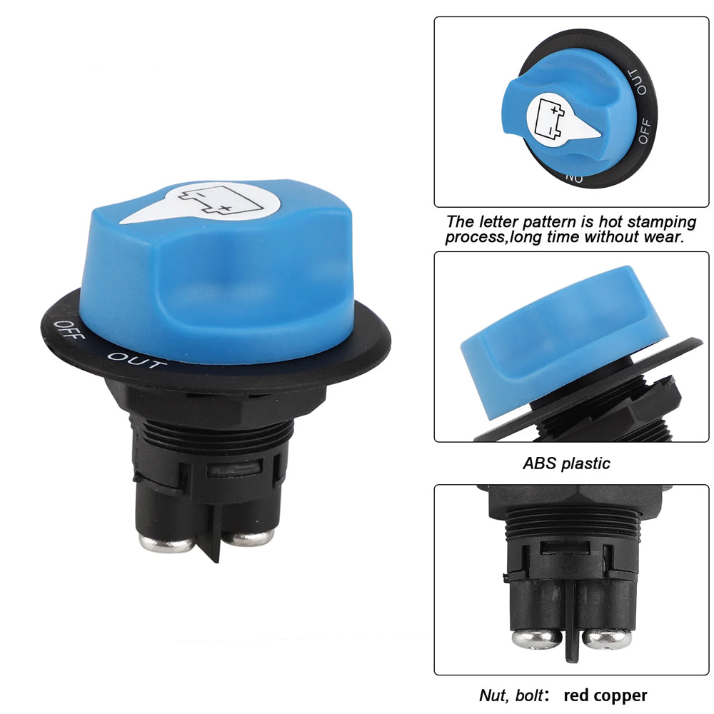 Blue 12V-24V 300Amp Heavy Duty Isolator Switch 45mm for Cars Boats 4wd Truck Car