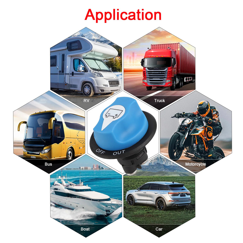 Blue 12V-24V 200Amp Heavy Duty Isolator Switch 35mm for Cars Boats 4wd Truck Car