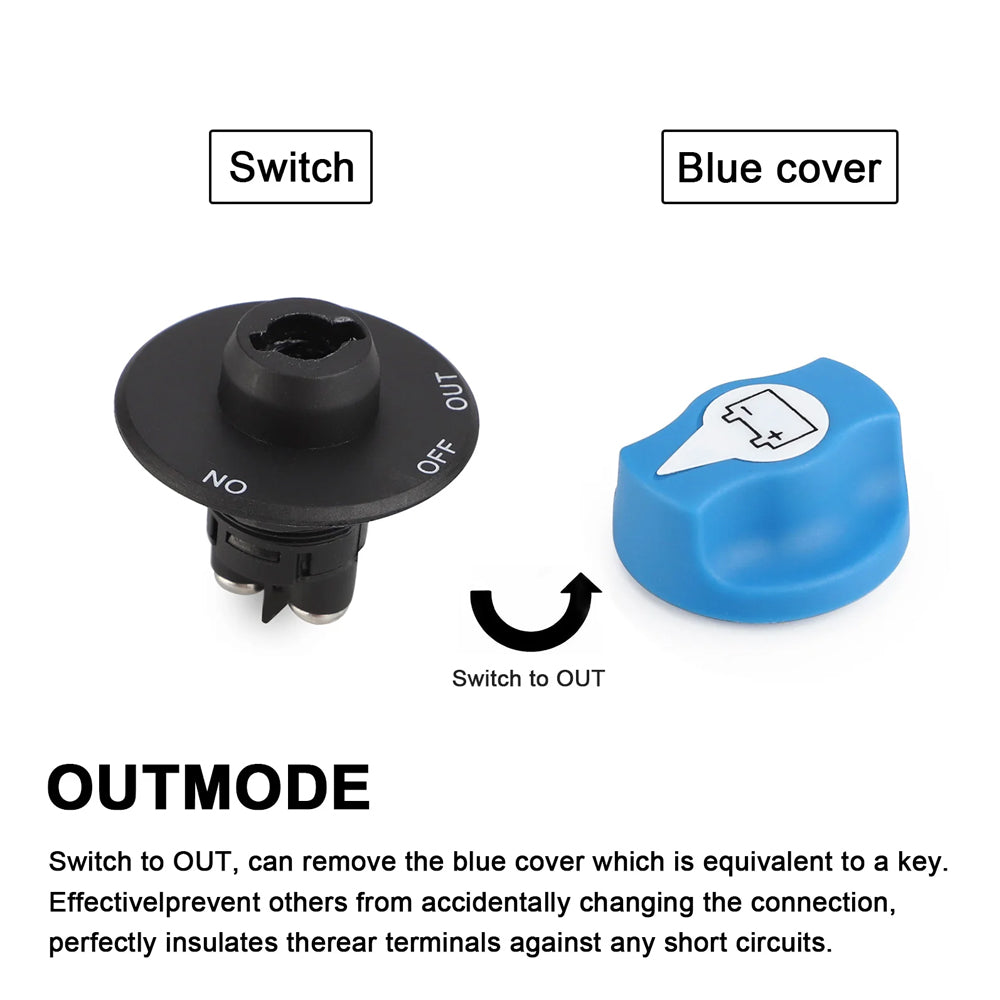 Blue 12V-24V 100Amp Heavy Duty Isolator Switch 35mm for Cars Boats 4wd 100 Amp