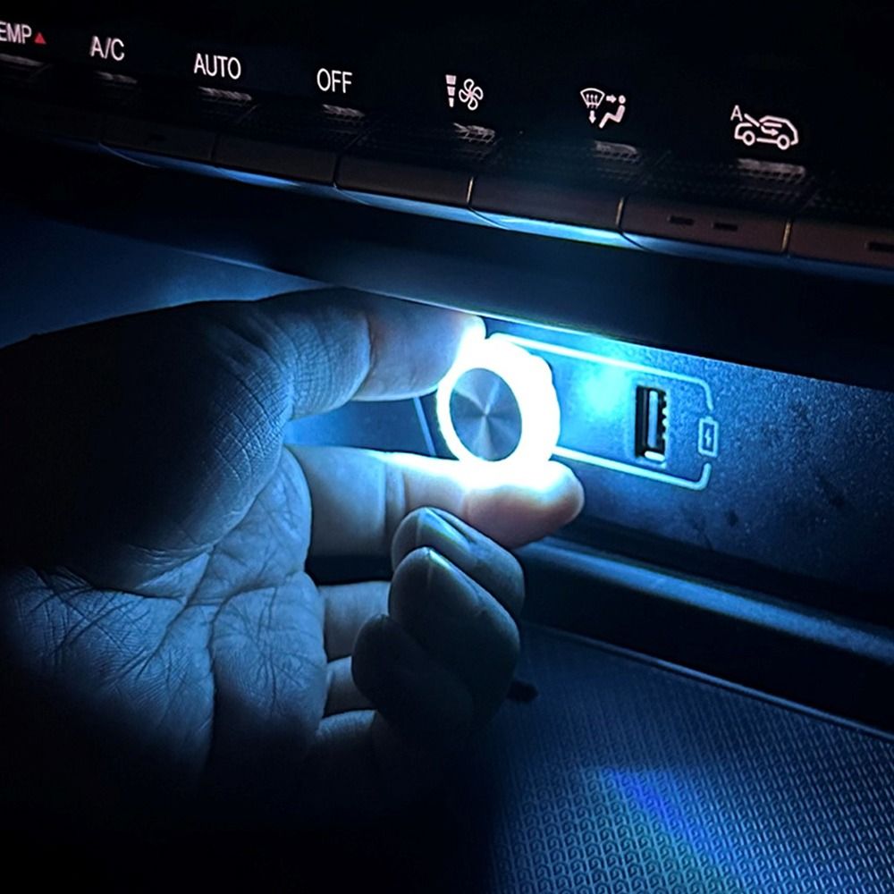 Blue USB Mini LED Decorative Atmosphere Lamp For Car Interior Plug Play