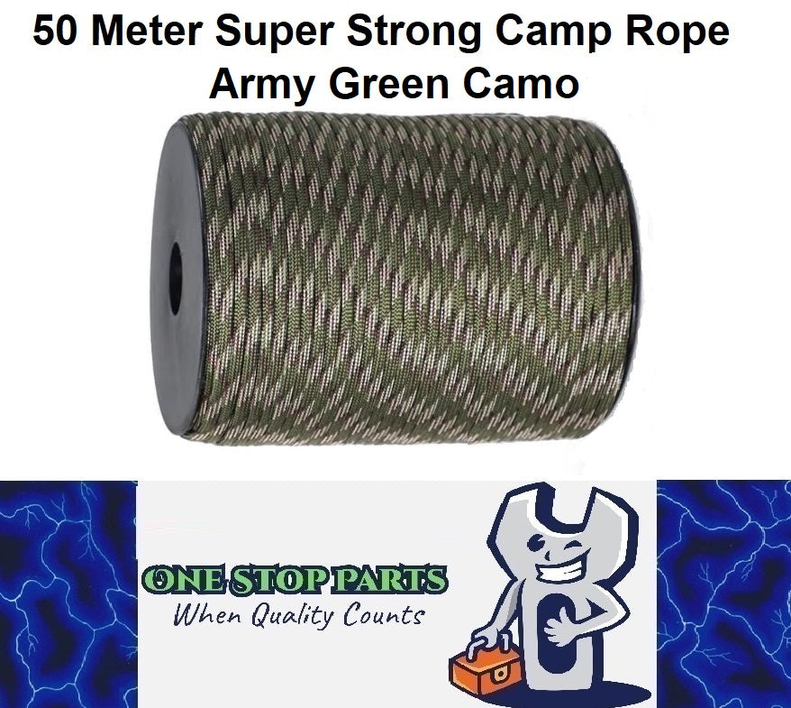 50m Army Green Camo 550lb Military 9 core Paracord Rope 4mm Outdoor Camping Rope