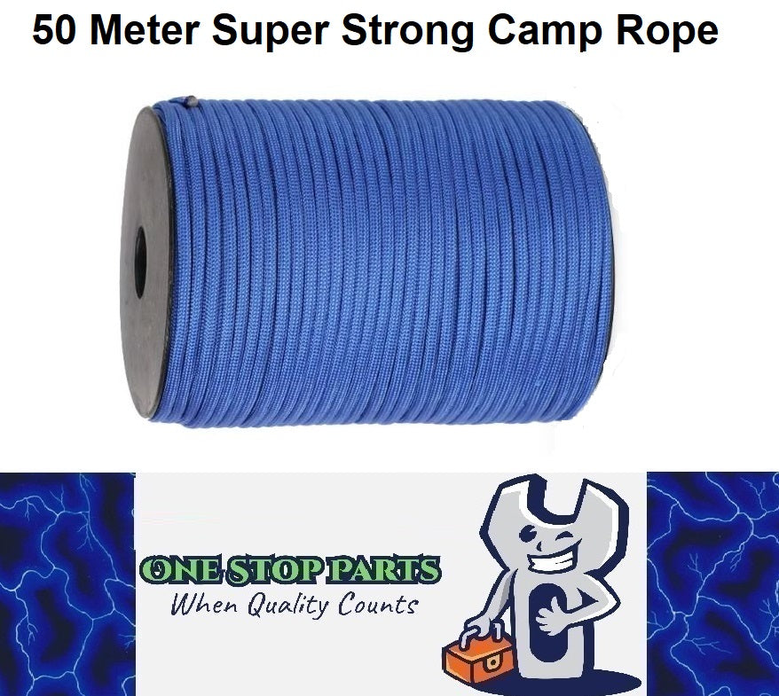 50m Blue 550lb Military 9 core Paracord Rope 4mm Outdoor Camping Rope