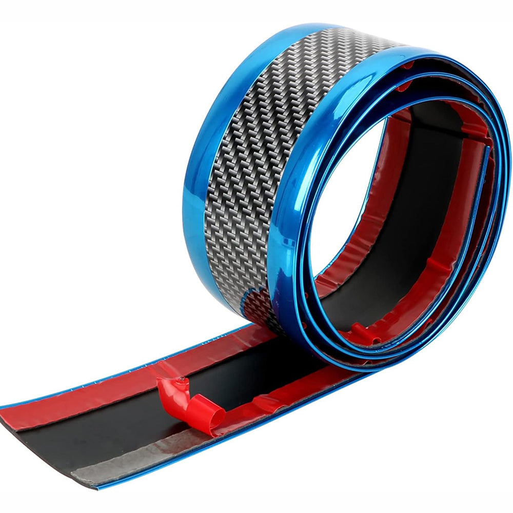 1m x7cm Blue Carbon Fiber Car Door Entry Guard Rearview Mirror Anti Scratch Tape