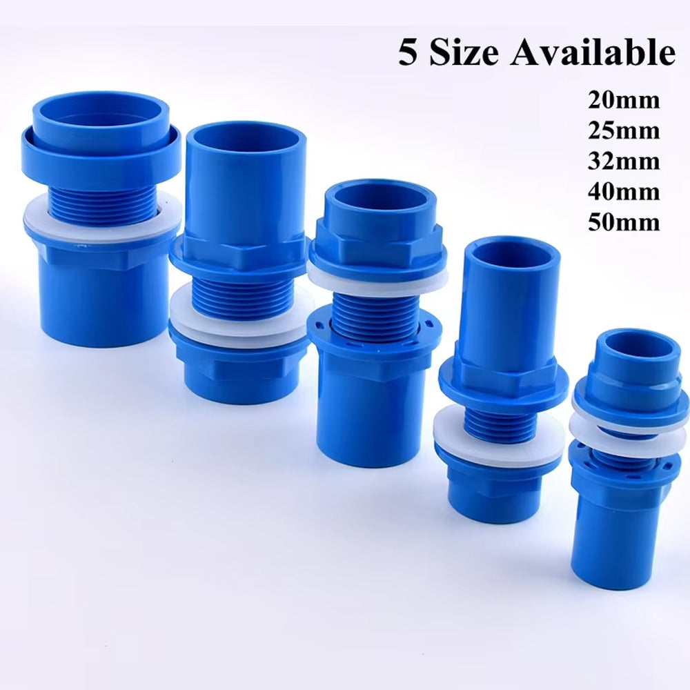 ID40mm Blue PVC Aquarium Connector Fish Tank Drainage Straight Joint Pipe