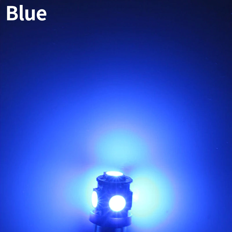 10 x BA9S BLUE 12V 5SMD 360 DEGREE LIGHT 88LM IDEAL FOR PARKERS OR DASH 10pcs