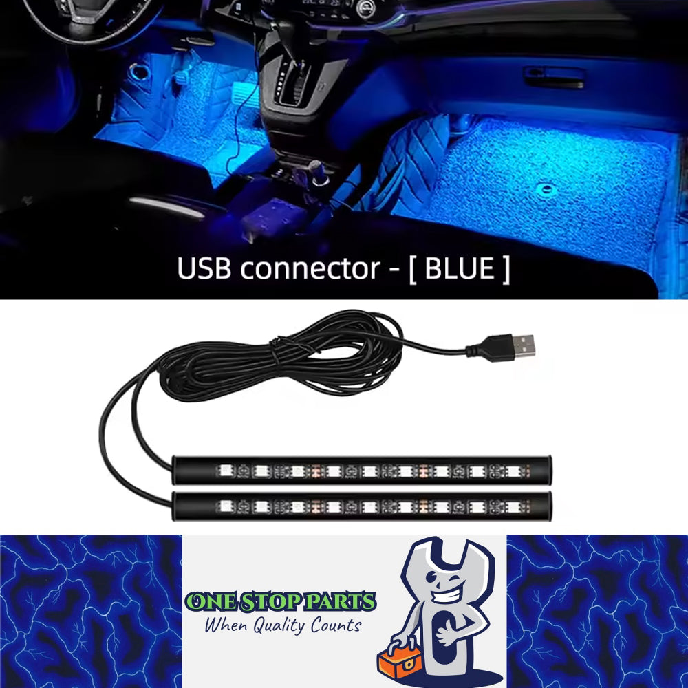Blue LED Car Foot Light LED Interior Decoration Backlight USB Atmosphere Lamp