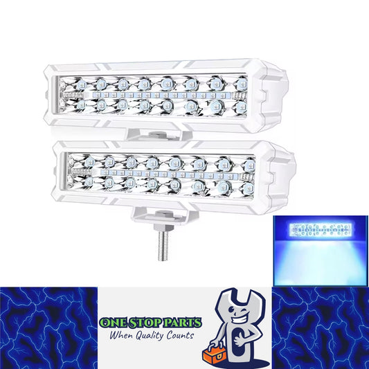 2 x Blue LED Work Lights 50W 155x43mm 12-24V Spot Flood Beam LED Car Boat Light