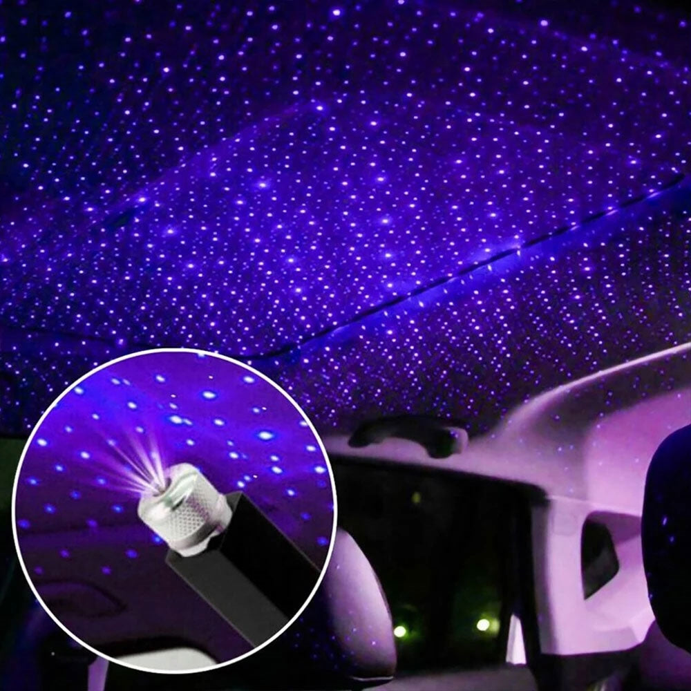 Blue USB Mini Roof Star Night Light Projector Atmosphere Galaxy Lamp (1pc)