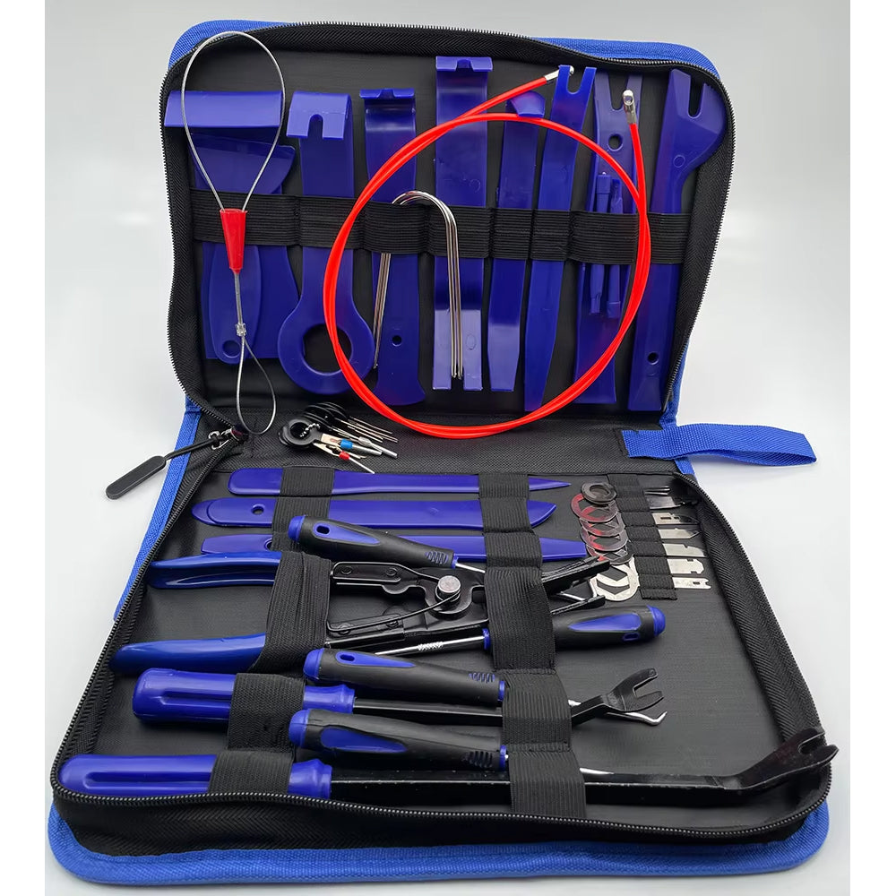 Blue Hand Tool Set Pry Disassembly Tool Interior Door Clip Panel Trim Dashboard