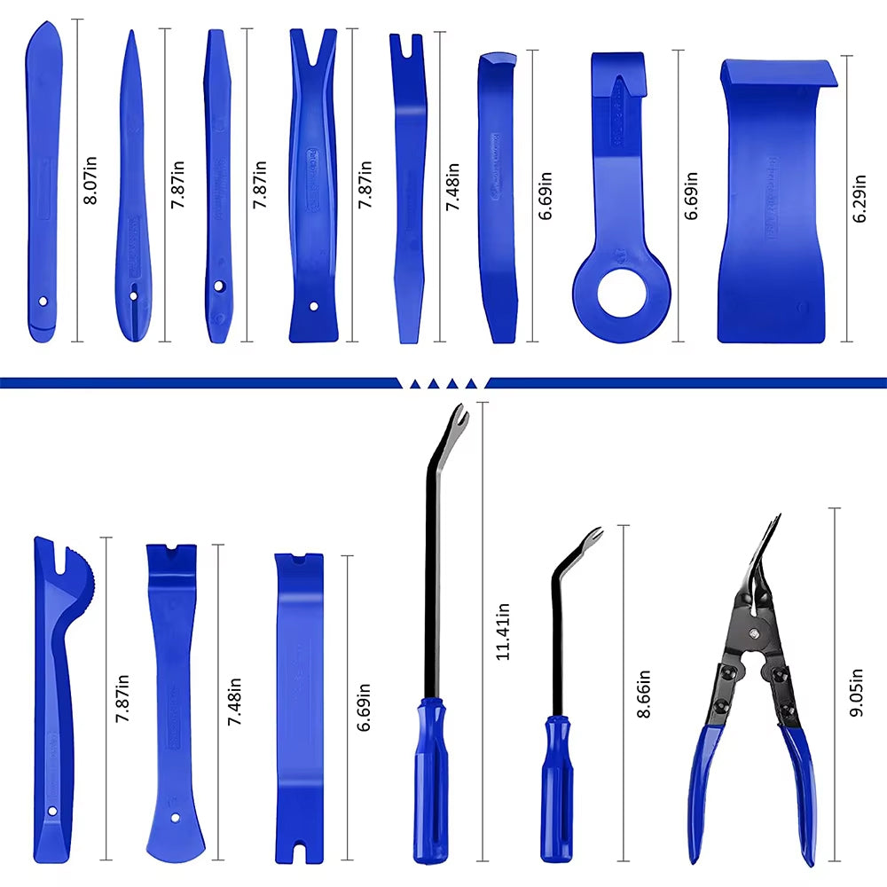 Blue Hand Tool Set Pry Disassembly Tool Interior Door Clip Panel Trim Dashboard