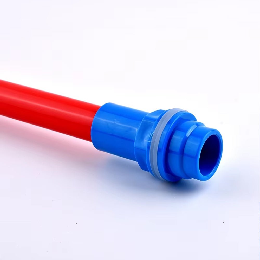 ID50mm Blue PVC Aquarium Connector Fish Tank Drainage Straight Joint Pipe